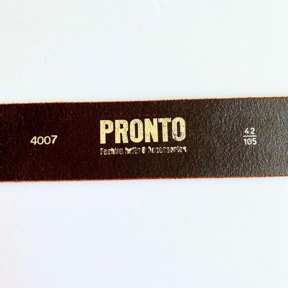Pronto Tooled Leather Brown belt 42 - Picture 7 of 7
